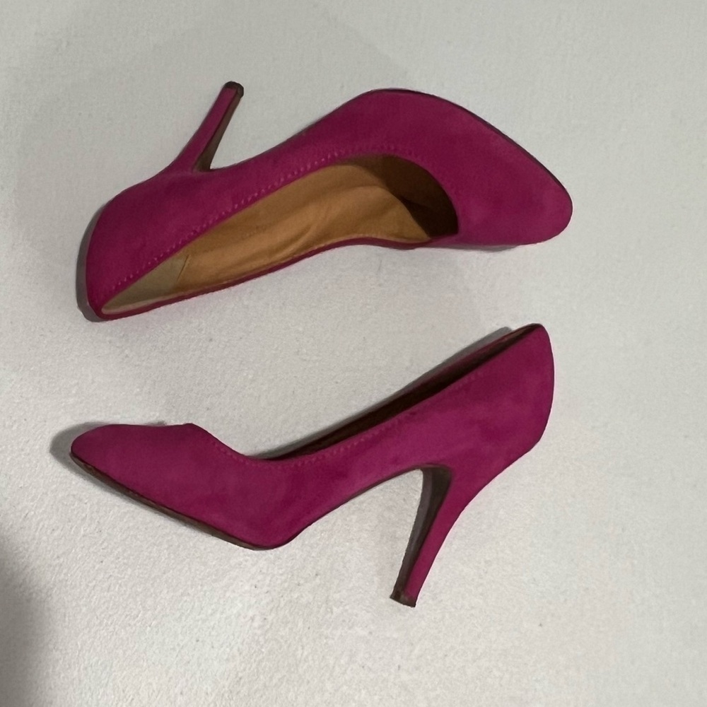 J.Crew Mona Pumps Italian Leather/Suede Excellent 6.5 wildberry - Picture 3 of 9
